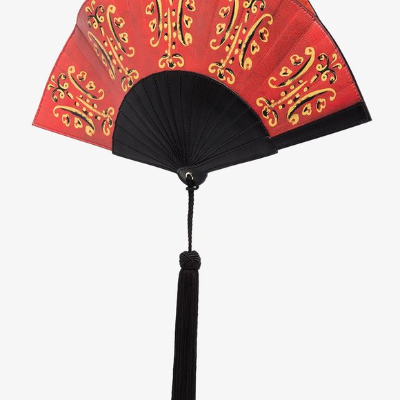 SS20 Moschino Couture Jeremy Scott Fan Leather Clutch Bag w/silky tassel - Picture 16 of 16